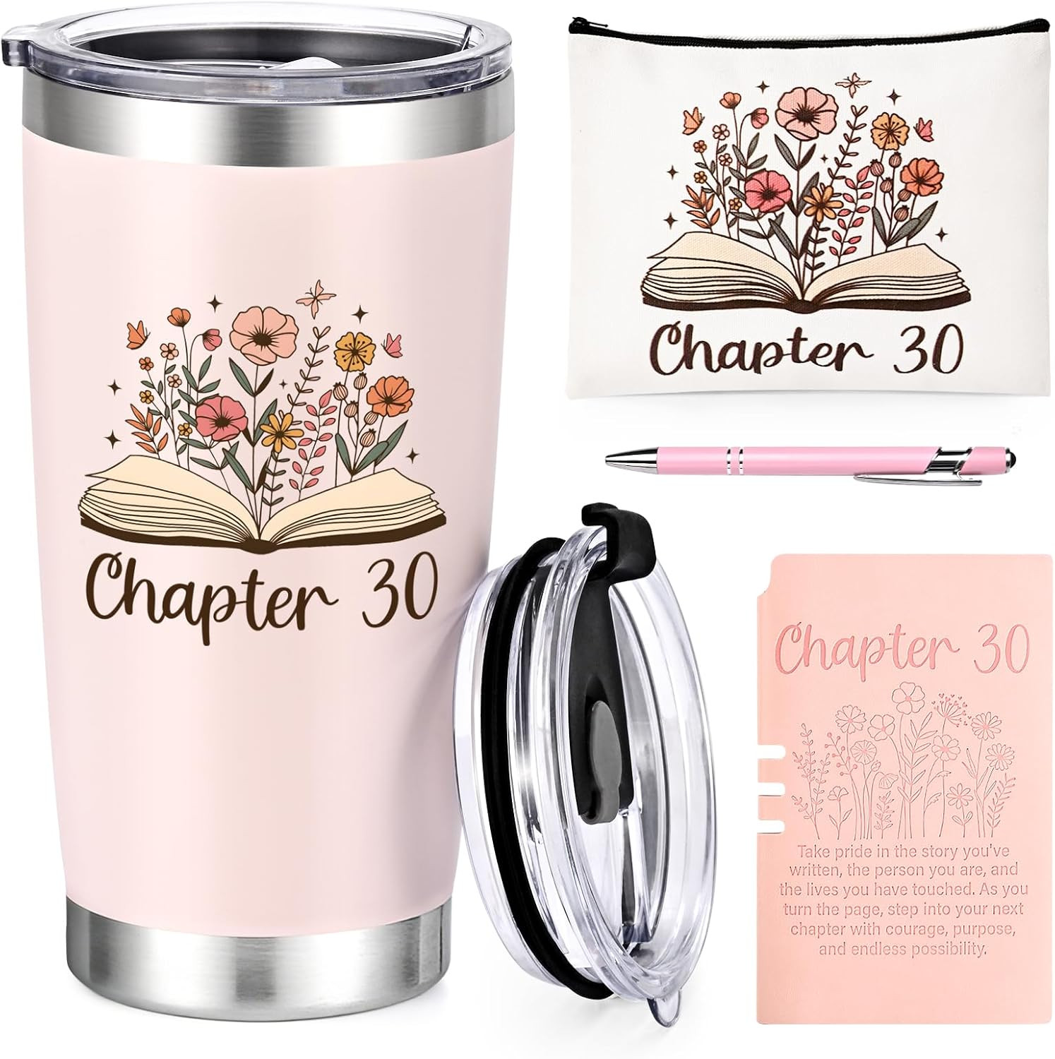 30Th Birthday Gifts for Women, Chapter 30 20Oz Insulated Tumbler with Lid & Stra
