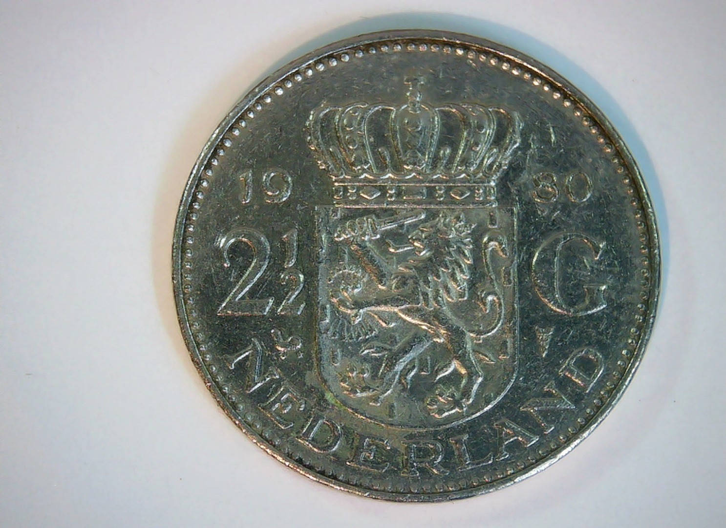 Netherlands 1980 2 1/2 Gulden Queen Juliana (2½ Gulden) Coin