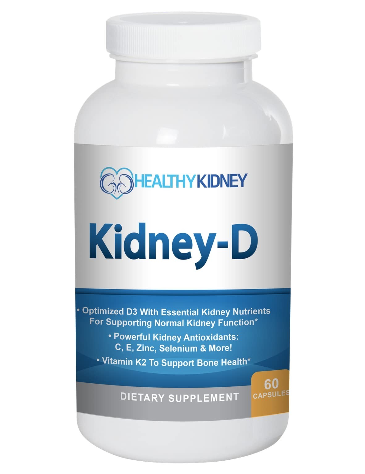 Kidney-D Kidney Supplement, Vitamin D Optimized For 60 Count, Red