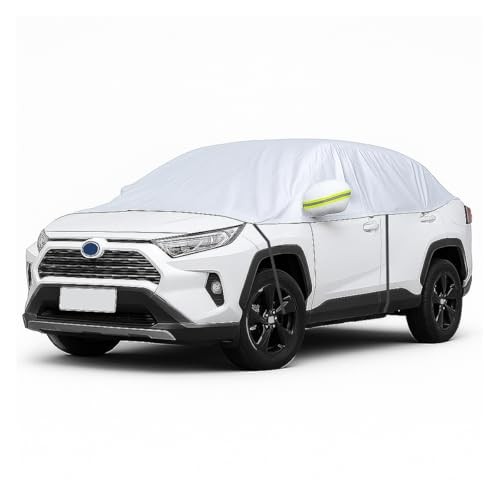 Half Car Cover for Sedan, 149" Windproof Windshield Cover, Dustproof Hatchback
