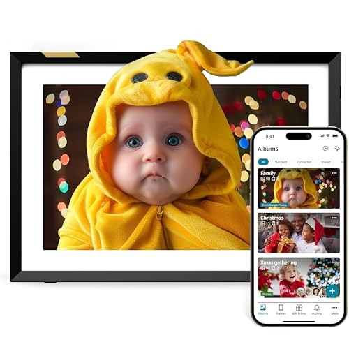  AI-Enhanced Digital Picture Frame | Stunning HD Touch 10 inch (Classic Black)