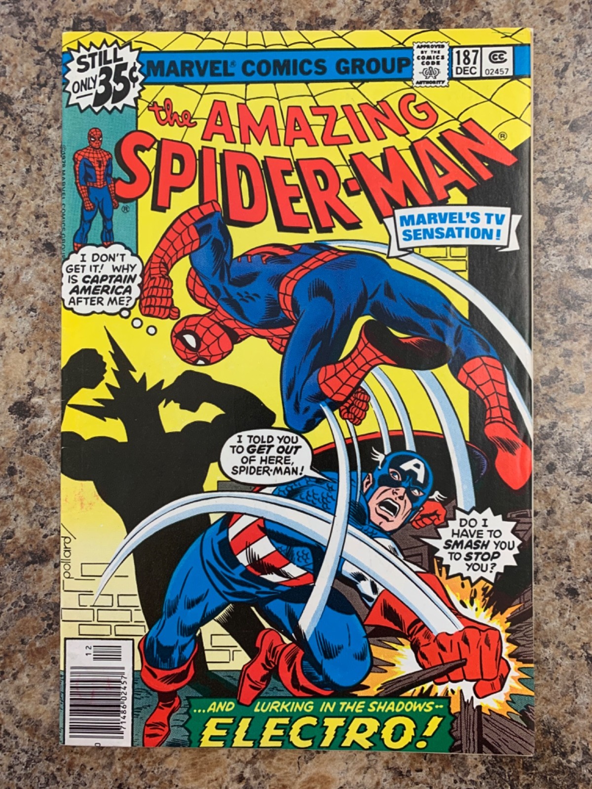 AMAZING SPIDER-MAN #187 -Dec 1978- VF 8.0 -Captain America- Electro