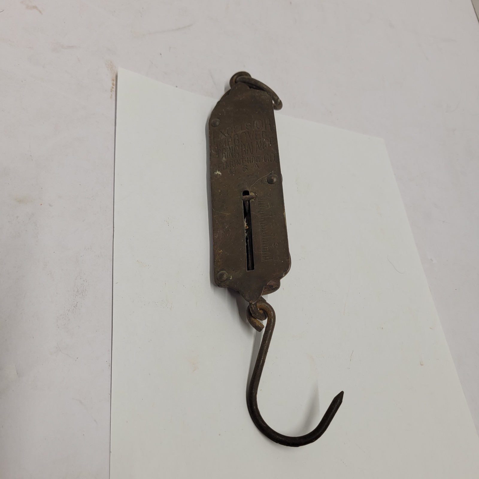 Antique Hanging Scale 50LBS Excelsior Improved Spring Balance Sargent & Co USA 