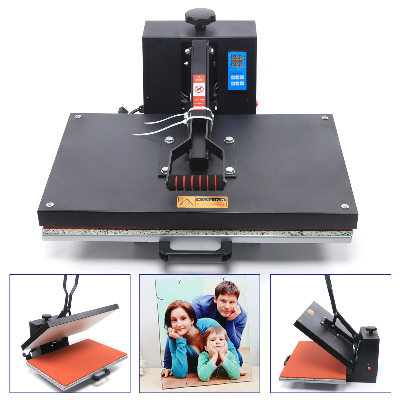 16*24" Large Size Heat Press Machine 1800W Digital T-shirt Sublimation Transfer