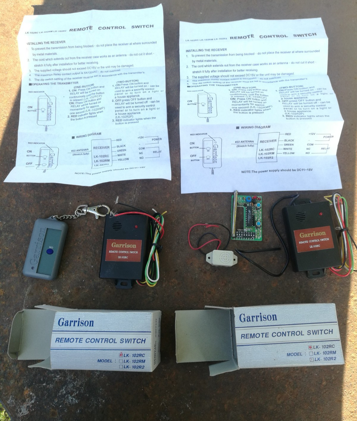 Garrison Remote Control Switch LK-102RC/LK-102RCPN + 2nd set (different).