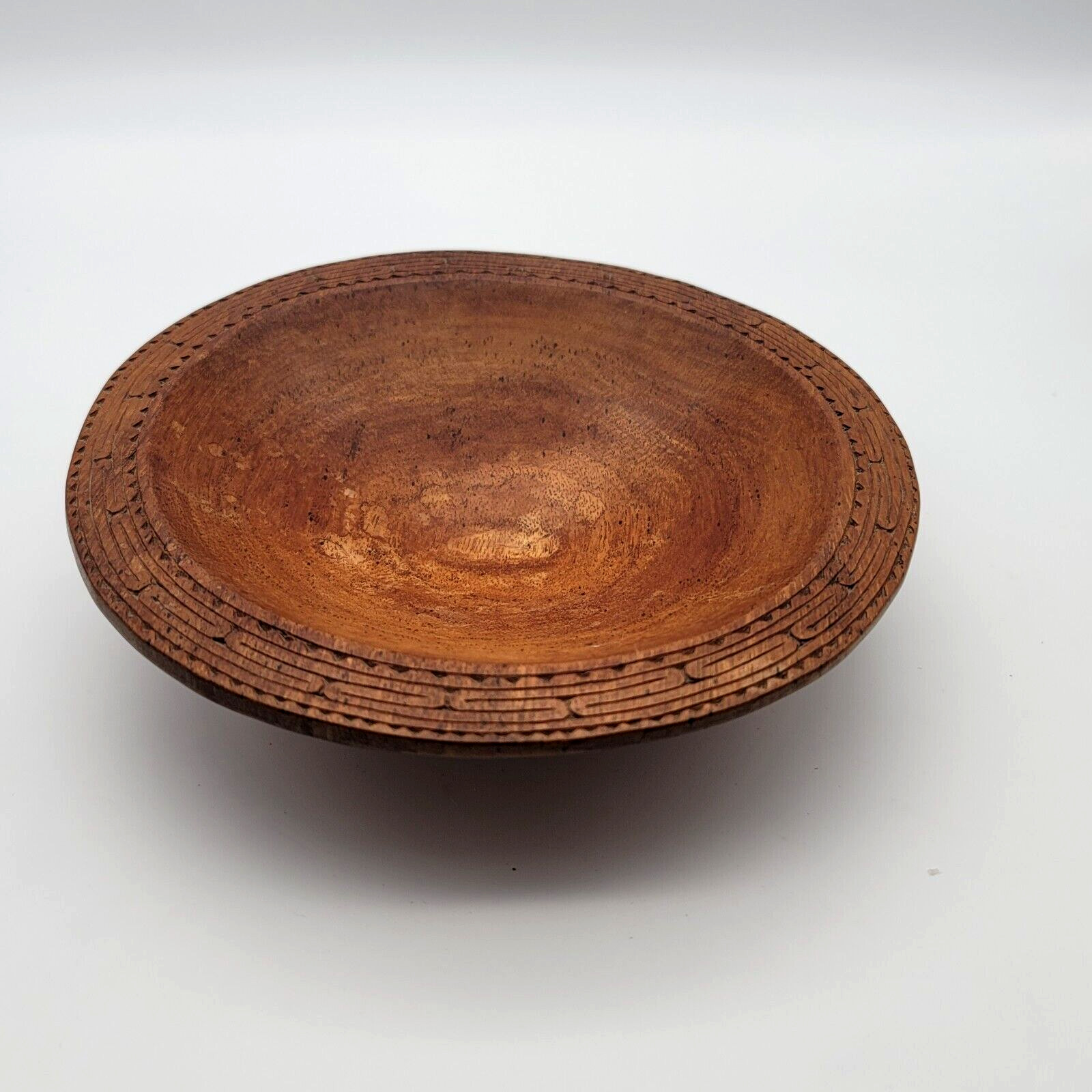 Vintage Papua New Guinea Pedestal Bowl Handmade Carved Serving PNG