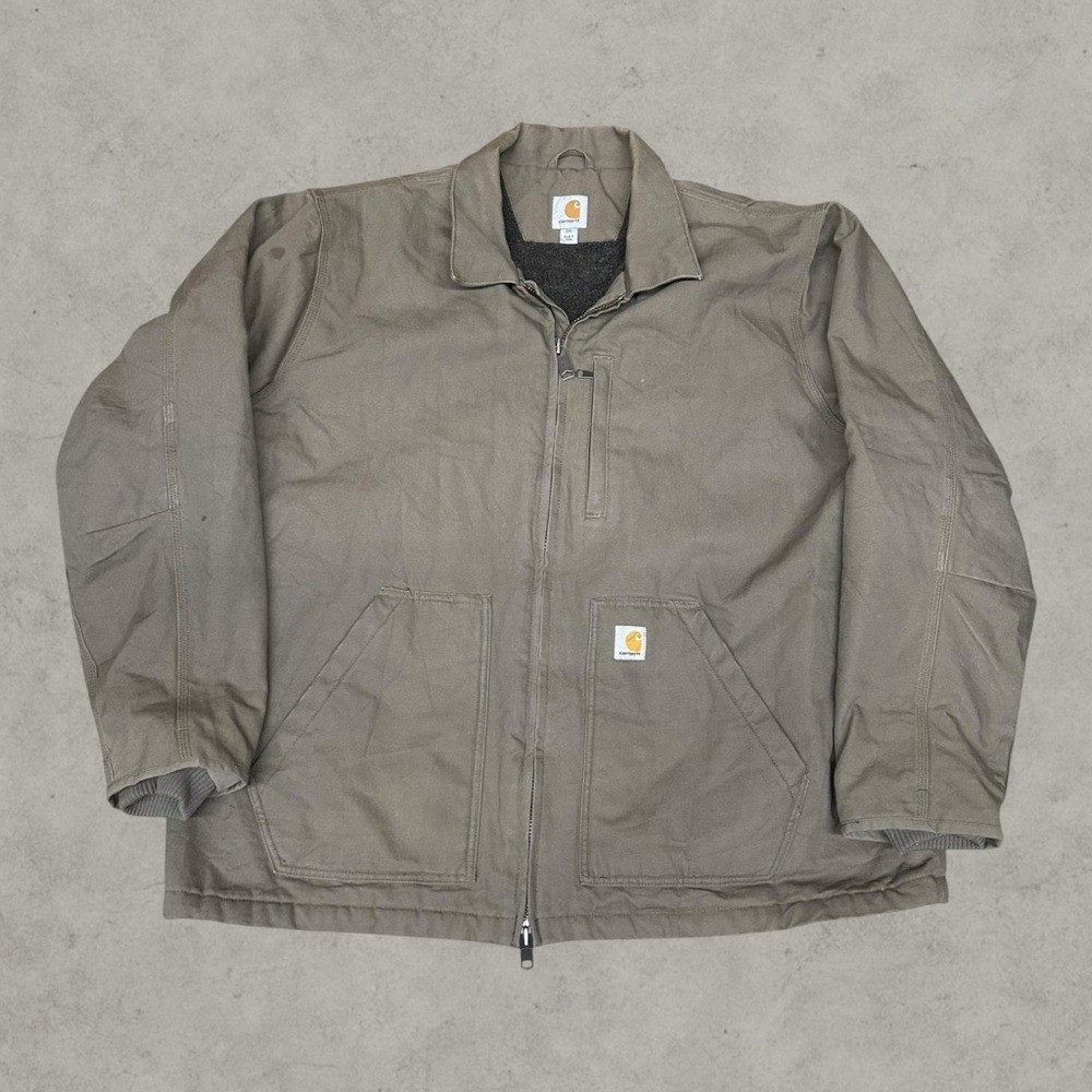 Carhartt Jacket Mens 2XL Gray 104293 DWD Workwear Canvas Driftwood Detroit VTG