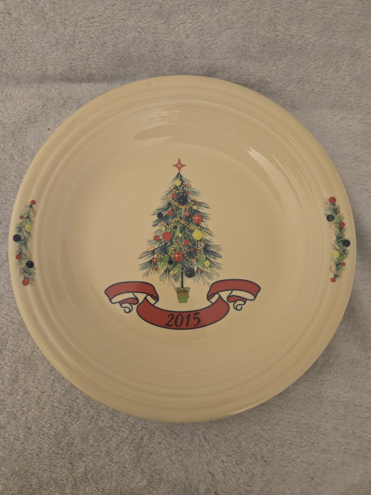 HLC Fiestaware 2015 Christmas Tree Dinner Plate Yellow