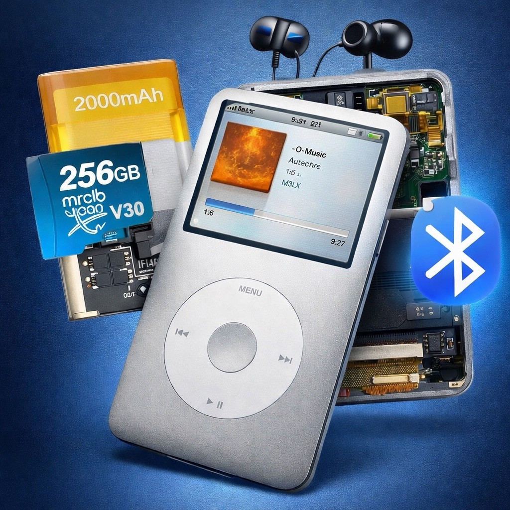 iPod Classic 5 6 7   Bluetooth + Flash Storage 256GB + Battery Upgrade Service