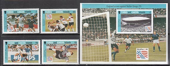 Turks and Caicos - Mail Yvert 1062/5+H,135 ** Mnh Sports Soccer