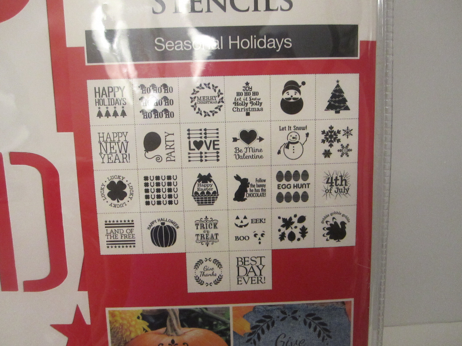Plaid Folk Art Stencils Value Pack 46 Designs Holidays, 12" x 12", New