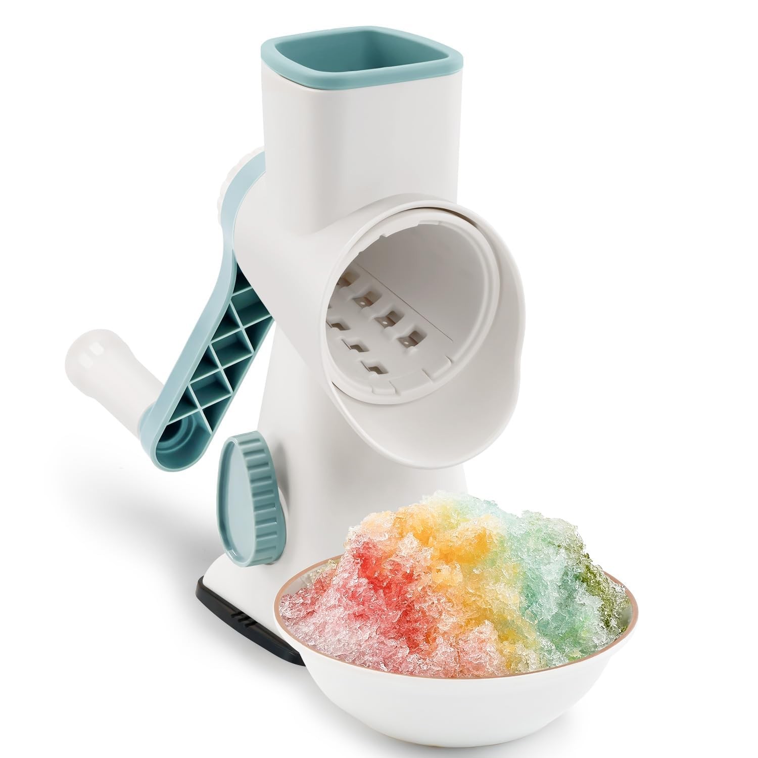 Rotary Ice Shaver with Handle Manual Hand Crank Snow Cone Maker Machine Qucik...