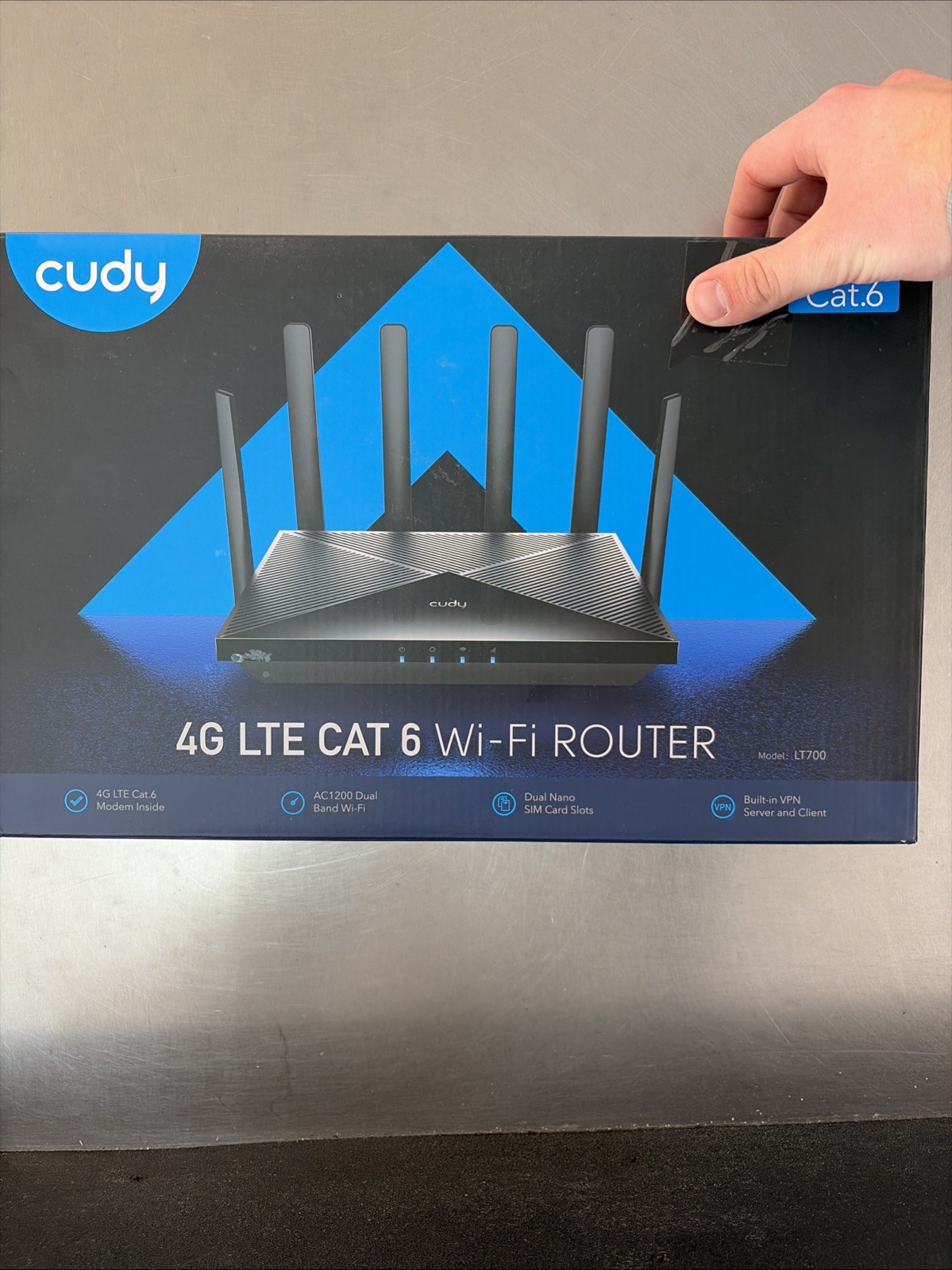 Cudy LT18 Black 4G LTE WiFi 6 Router, New, Open Box