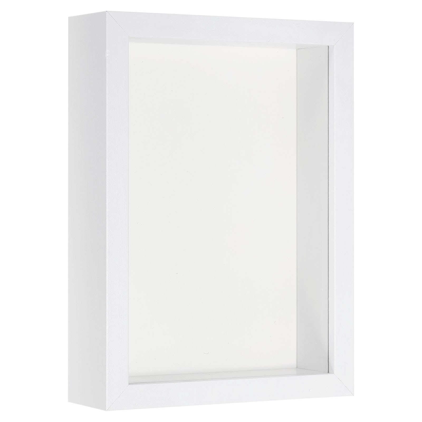 6x8 Shadow Box Frame Wooden Dried Flower Photo Frame Acrylic Display Case White