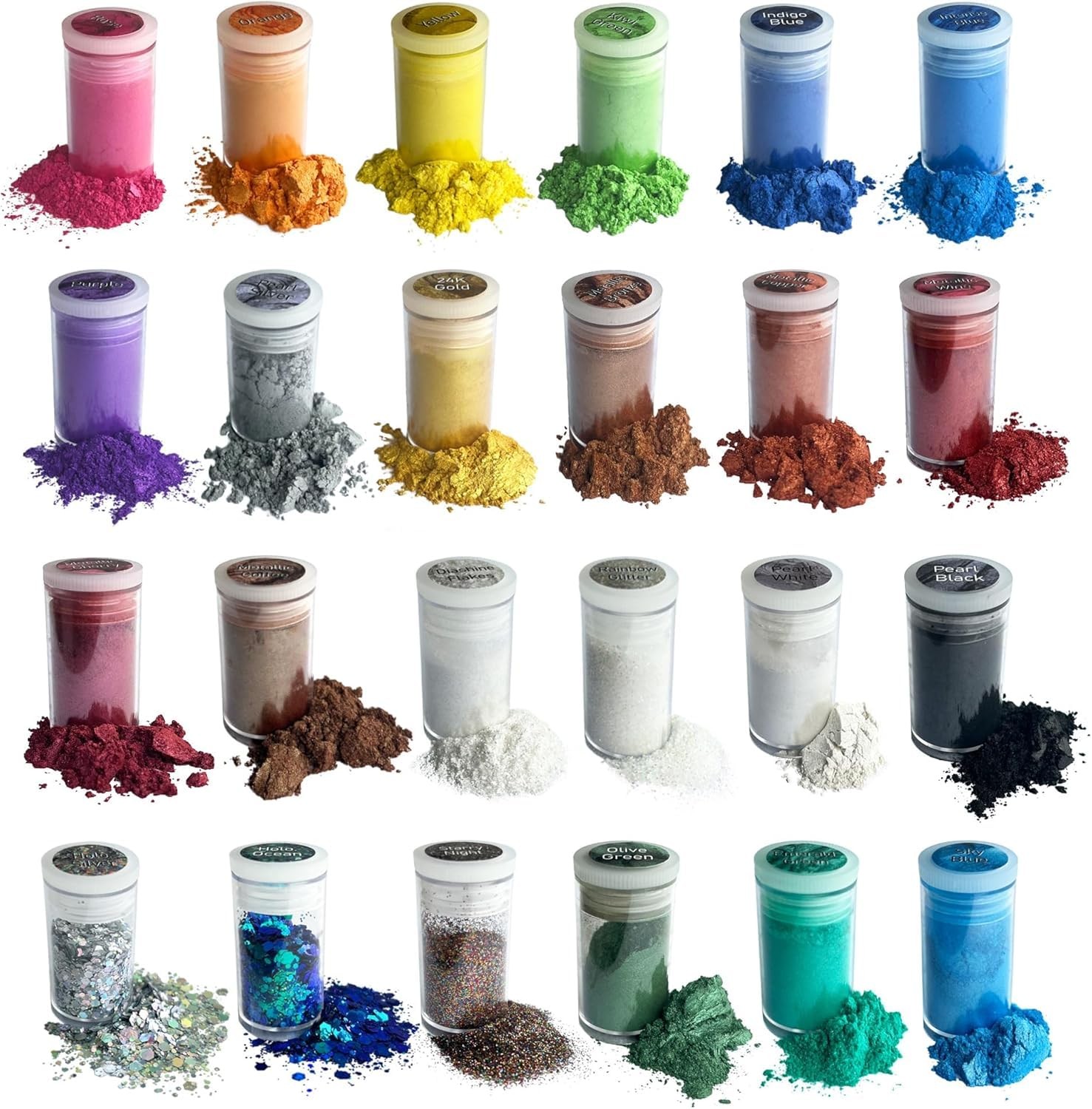 Premium mica powder pearlescent pigment set - for epoxy resin acrylic paint