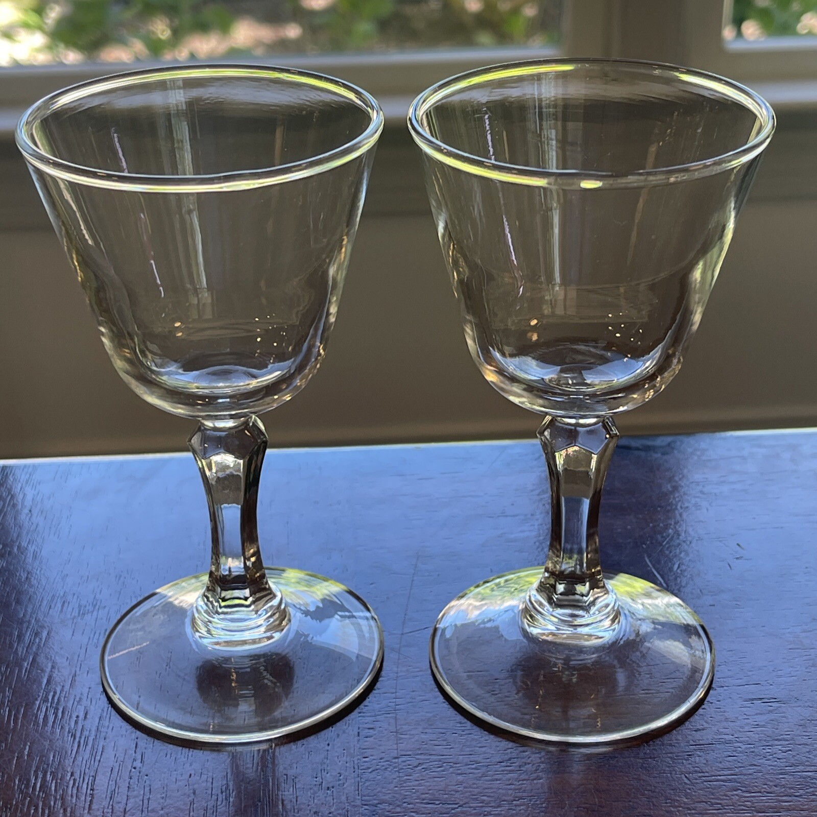 Set Of 2 Vintage Barware Aperitif Cordial Liqueur Glassware Sherry Goblet