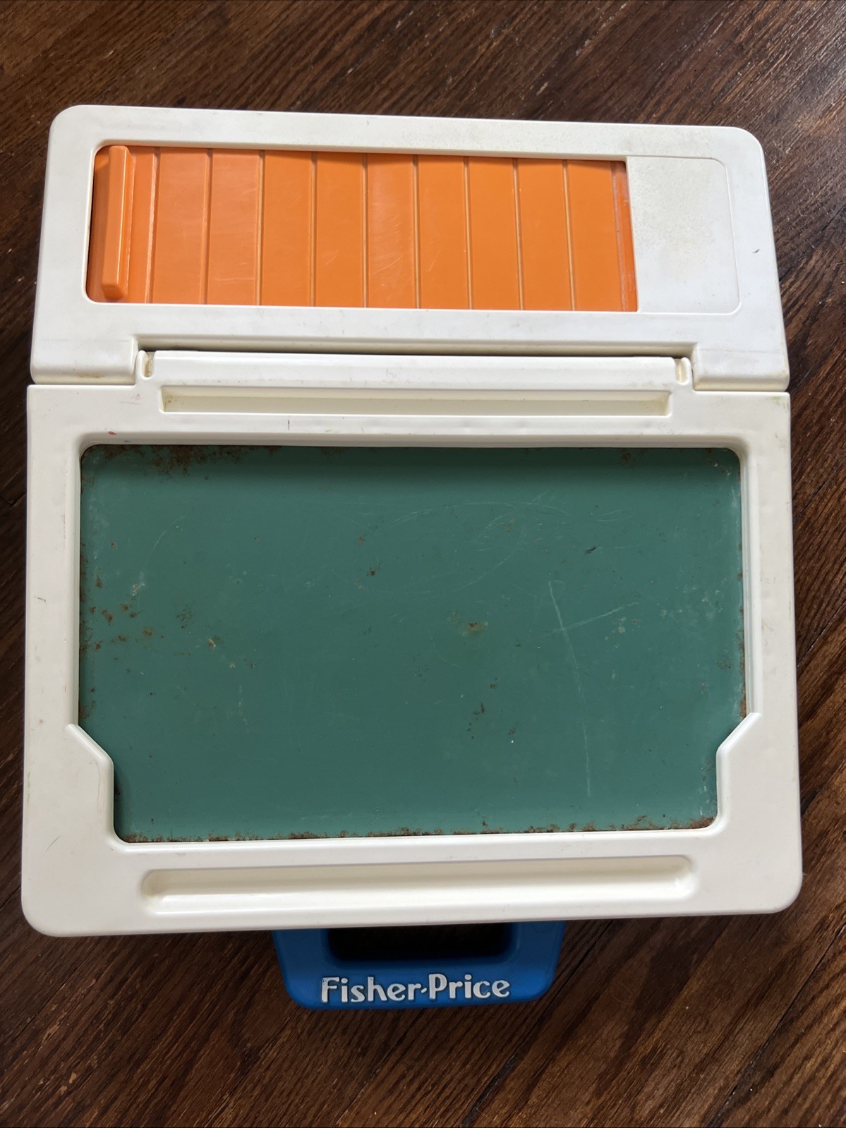 Fisher Price School Days Rolltop Play Desk Chalkboard with Magnetic Letters 1990