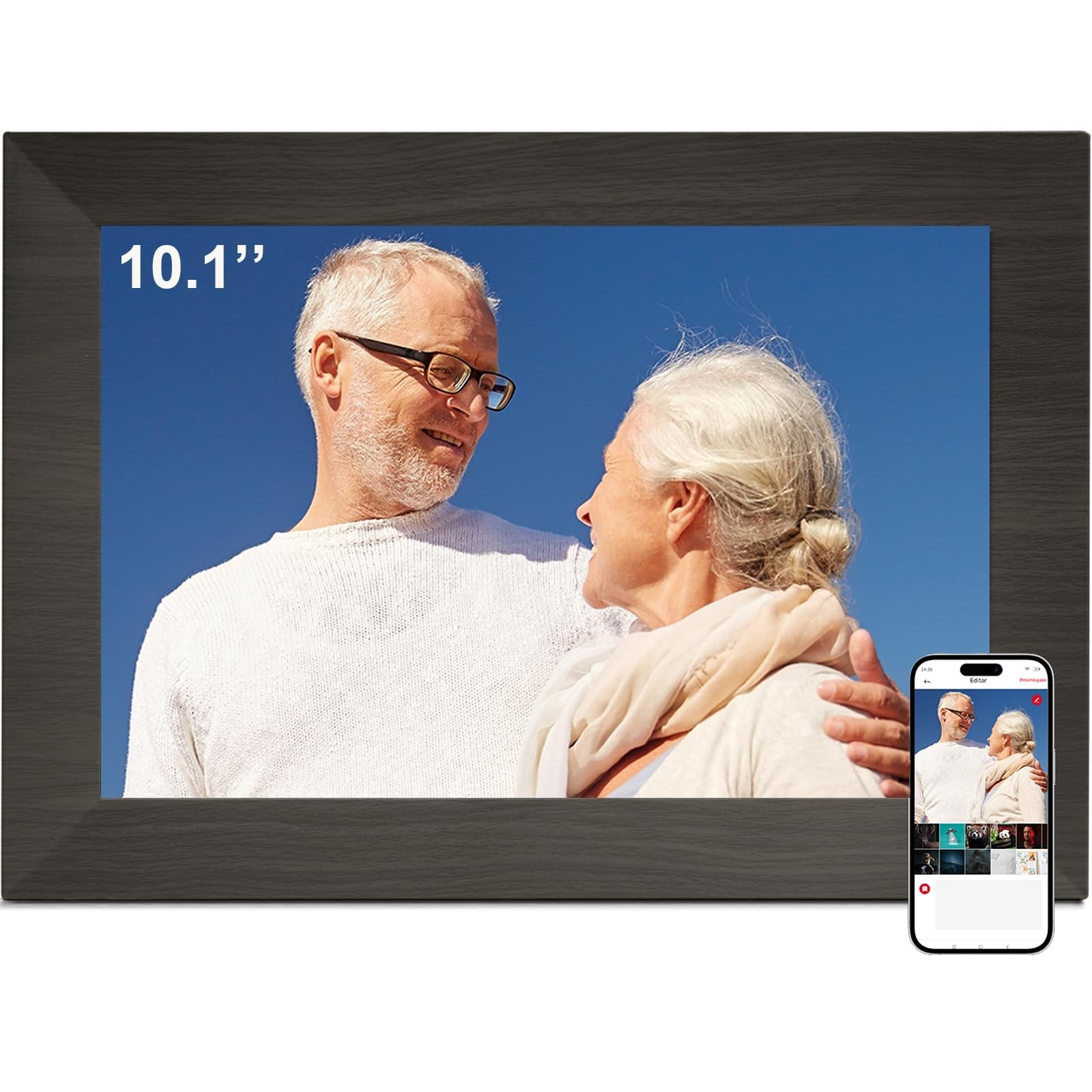 10.1 Inch Smart Digital Picture Frame with Wi-Fi 6, 32GB Storage, IPS Touch S...