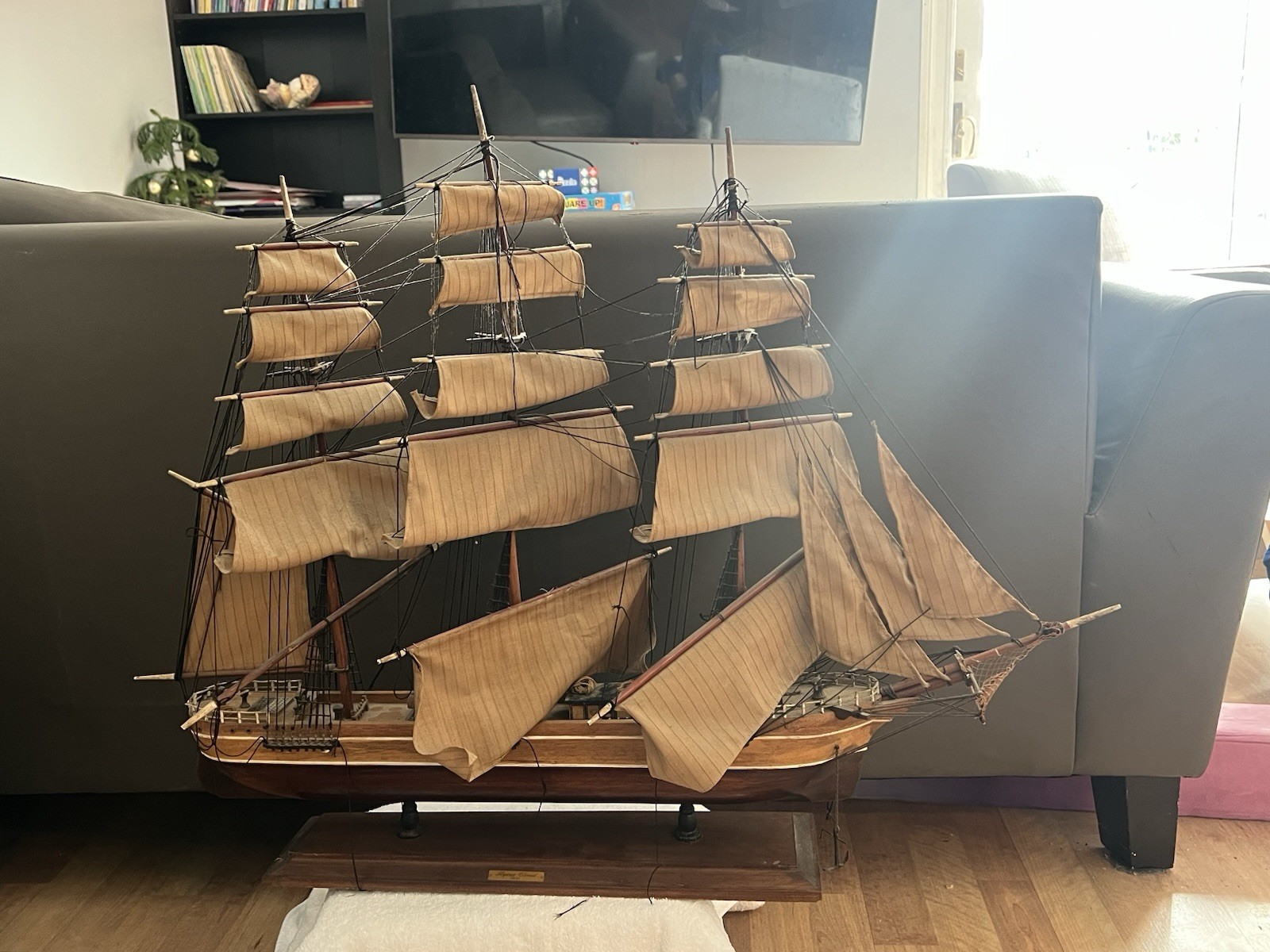 Flying Cloud 1851 Clipper Ship Model Wood Fabric Brass 24-36in Display