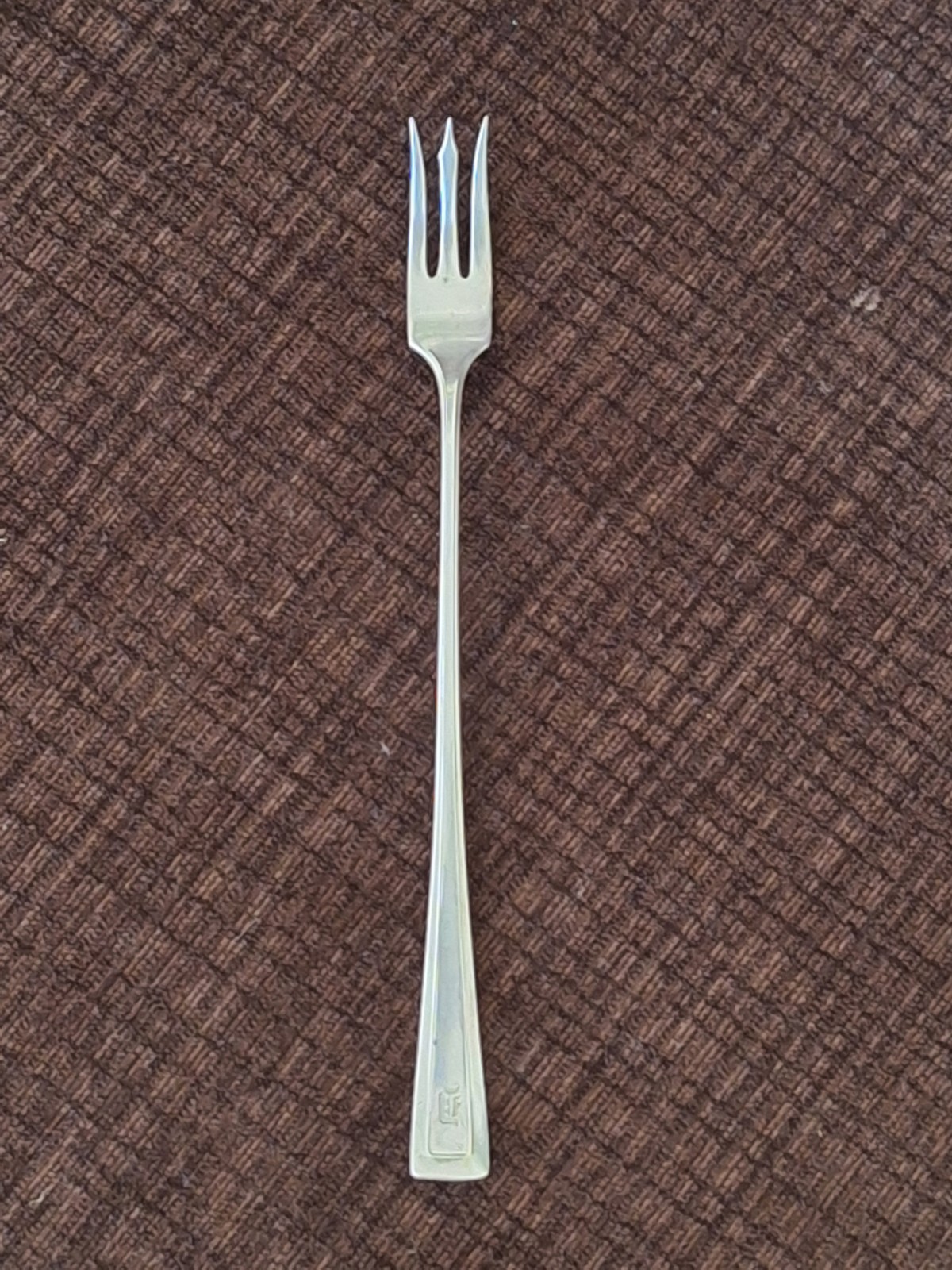 R. Wallace & Sons Sterling Silver 7 ½” Cocktail Fork 21.4 grams monogrammed D