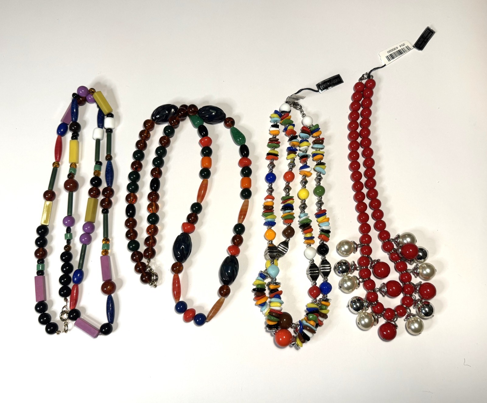 Vintage Colorful Genuine Lucite Beaded Necklaces Lot of 4