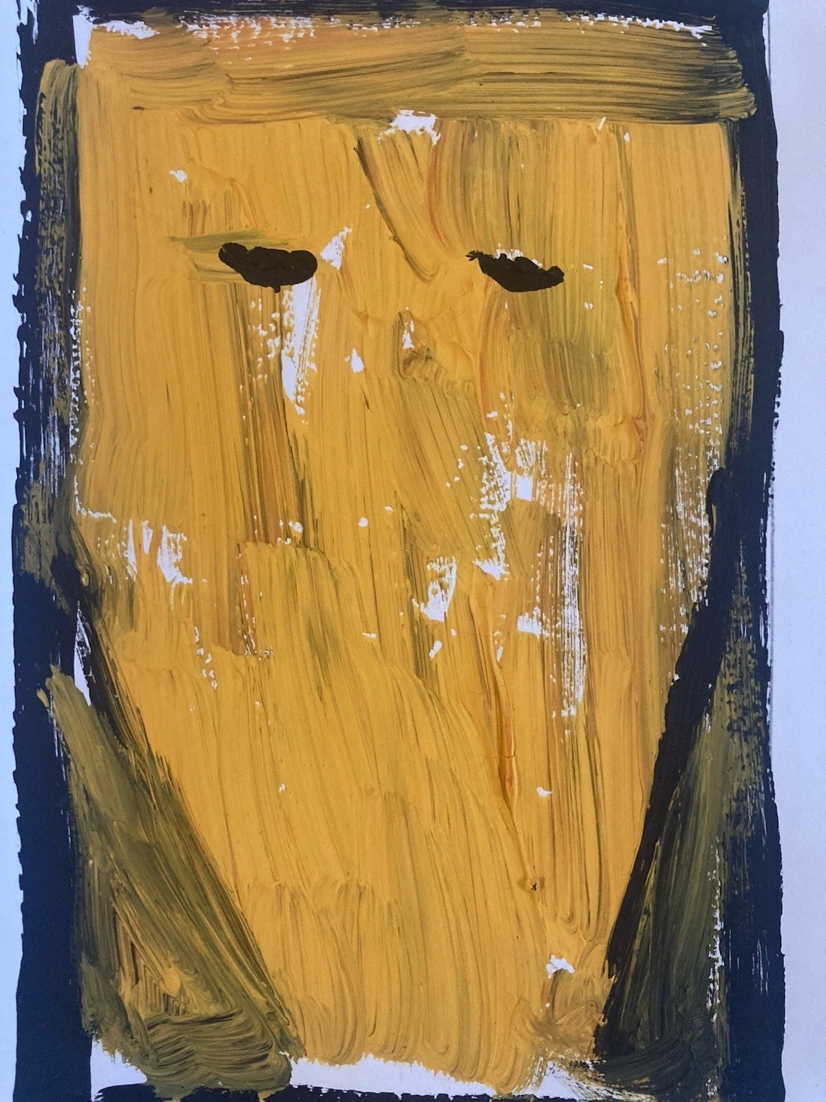 Beautiful Painting 2007 Gouache On Paper Abstract Art Henry Noël Achoquer Mask