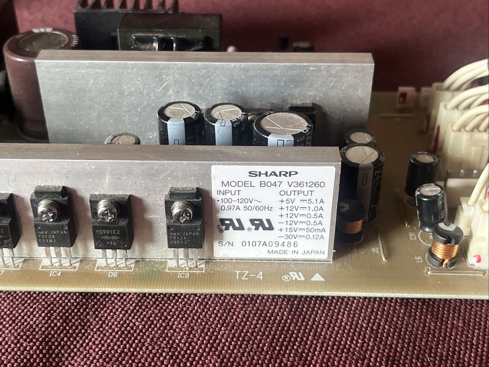 YAMAHA Motif 6, 7, 8, ES6, ES7, ES8 Power Supply Board. Sharp B047 V361260
