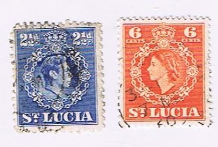 Stamps St Lucia George VI & QEII Lot of 2 USED