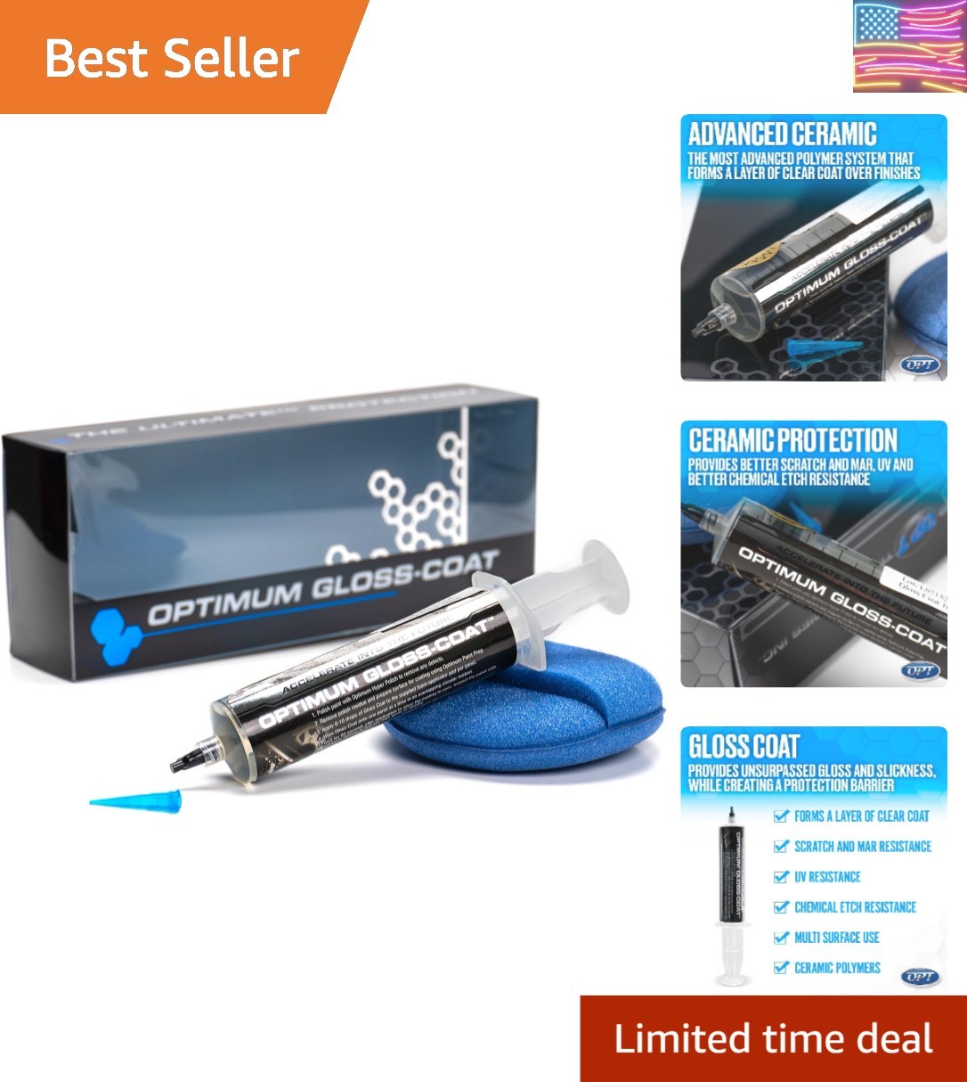 Easy Apply Ceramic Coating - Optimum Gloss-Coat 20 CC for  Car Protection