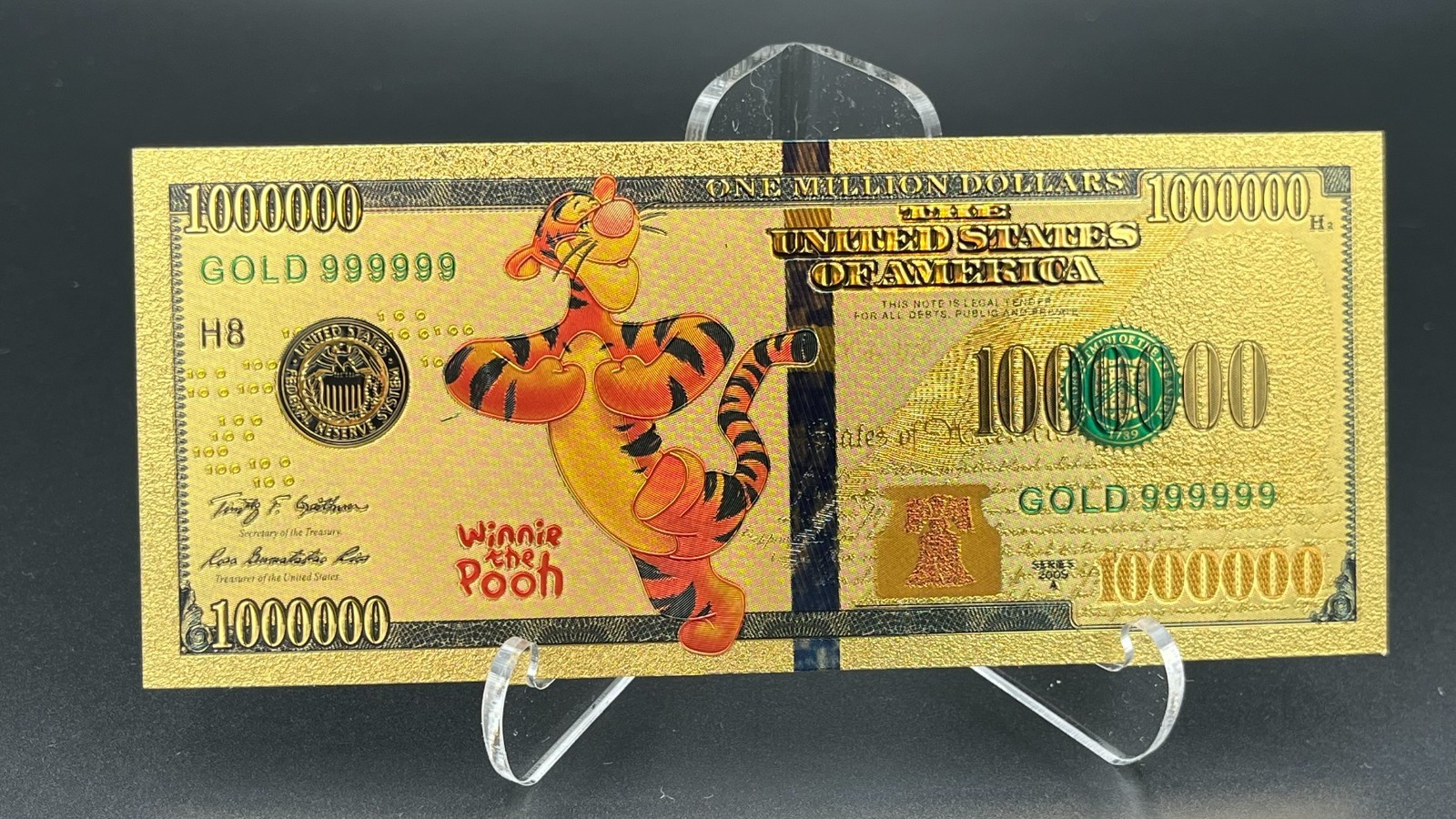 Tigger $1M Novelty Bill • Commemorative Fantasy Note • Collectable