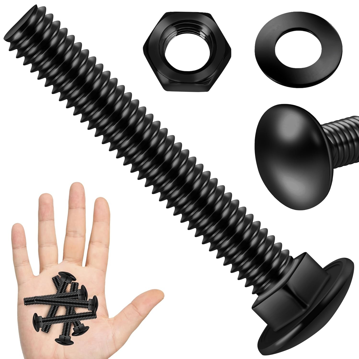 (18 Sets) 1/4-20 X 2 Carriage Bolts with Nuts and Washers, 304 Stainless Steel r