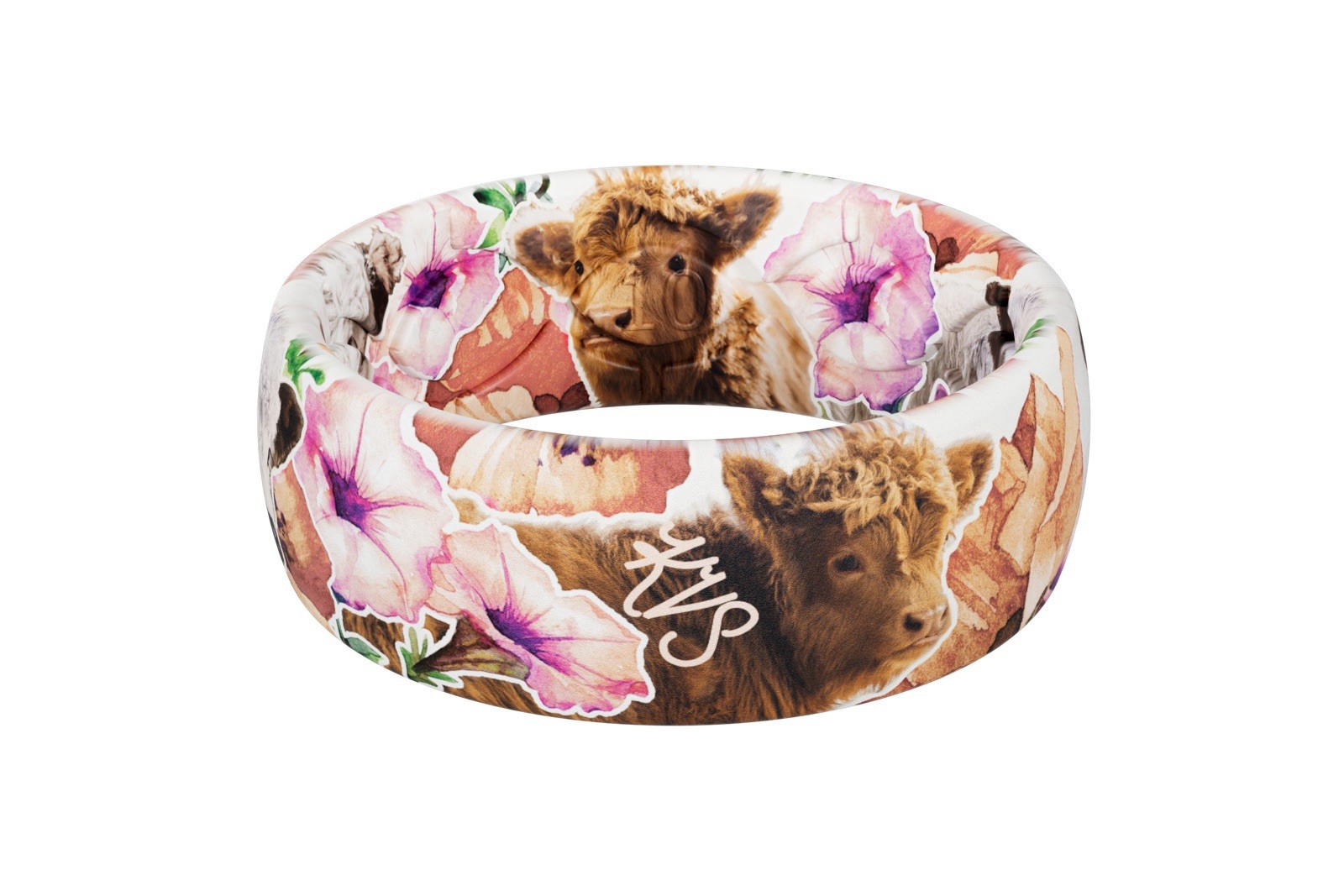Silicone Multicolor Stackable Band Ring with Animal & Floral Design