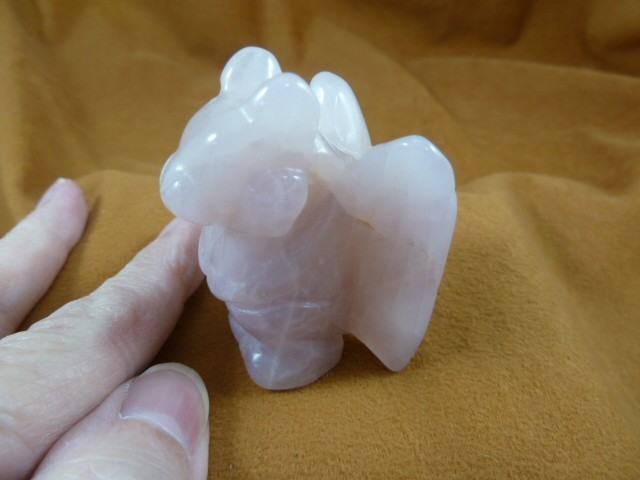 Y-GAR-711) little pink statue GARGOYLE gemstone GARGOYLES Gothic stone carving
