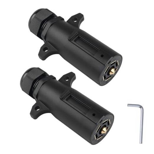 7 Pin Trailer Plug with Waterproof Seal 7 Point Trailer Wiring 7 Pin[2Pack]