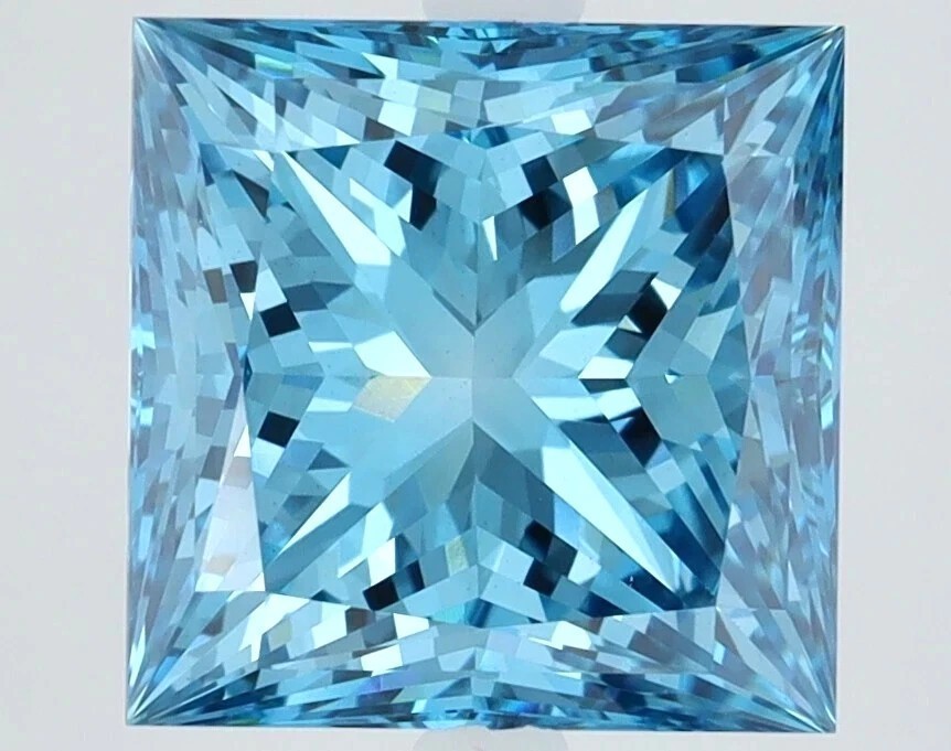 A+ 1 Ct Fancy blue Color Diamond PRINCESS Cut loose Grade VVS1 Gemstone M187