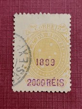 Lot 5. BRAZIL 1899 Surcharged 2000r on 1000r Perf  Used StampXF