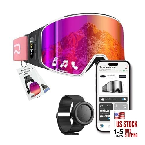 Multifunctional Smart Bluetooth Ski Goggles with Walkie G03 Cylindrical Pink