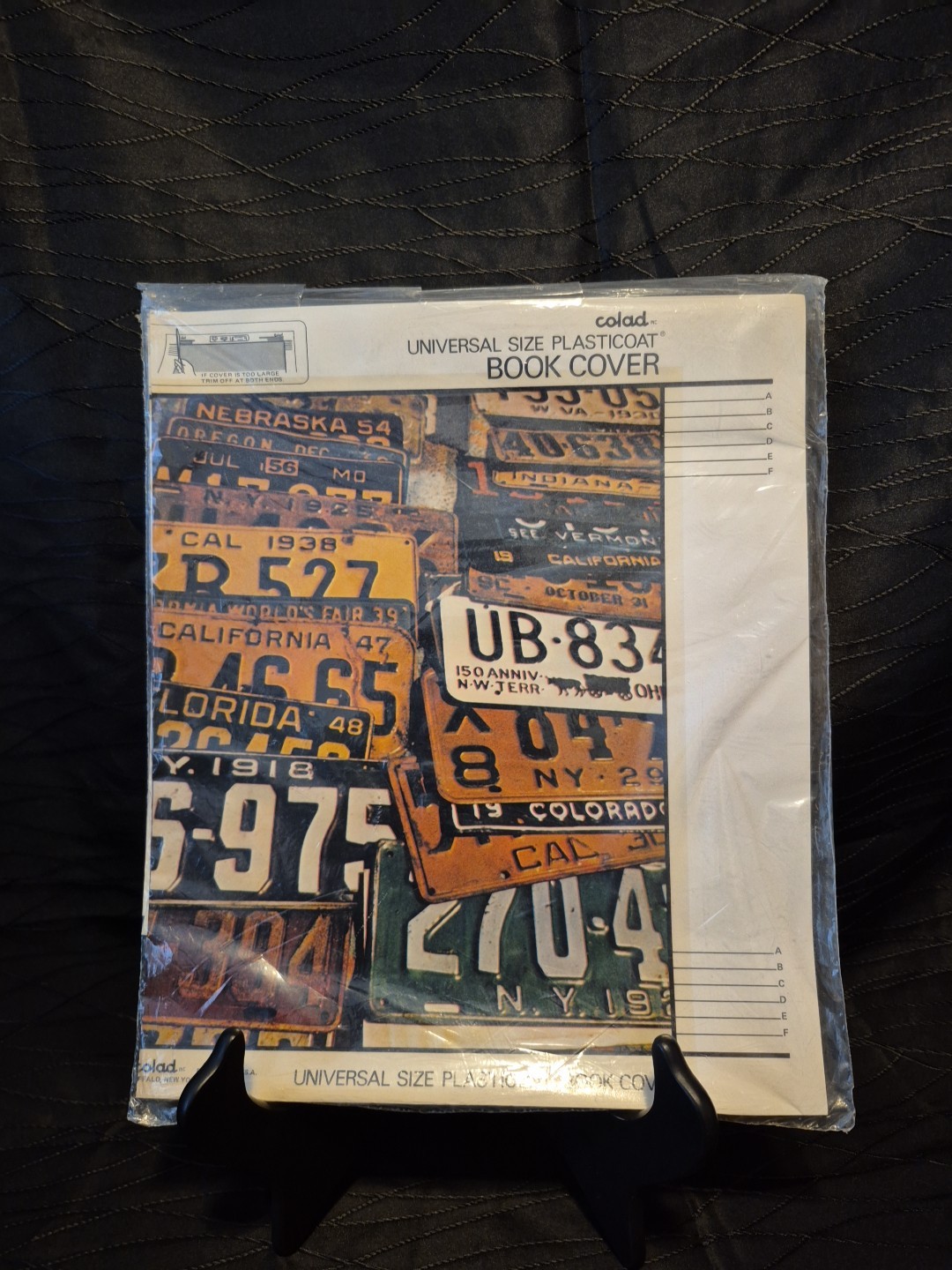 Vtg Colad Plasticoat Book Cover License Plates Saturday Evening Post Art 1940s