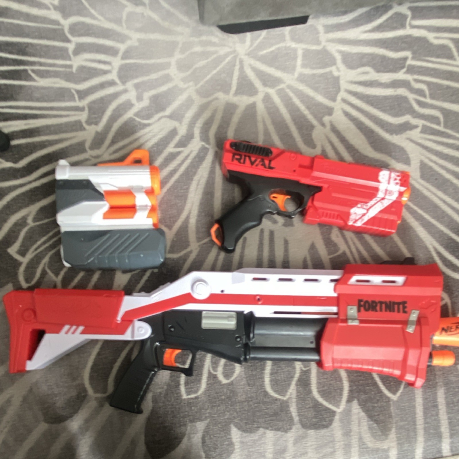 NERF Fortnite Dart Guns & Rival XVIII-500 Blaster Lot Red White Gray