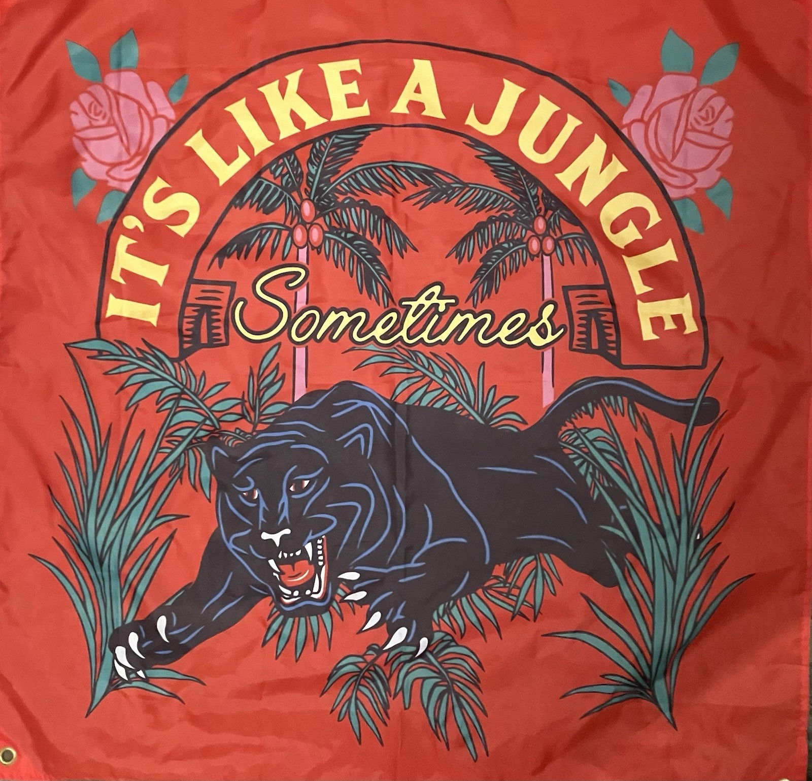 Zumiez Panther Wall Banner Tapestry "It’s Like A Jungle" Skater Room Decor Red