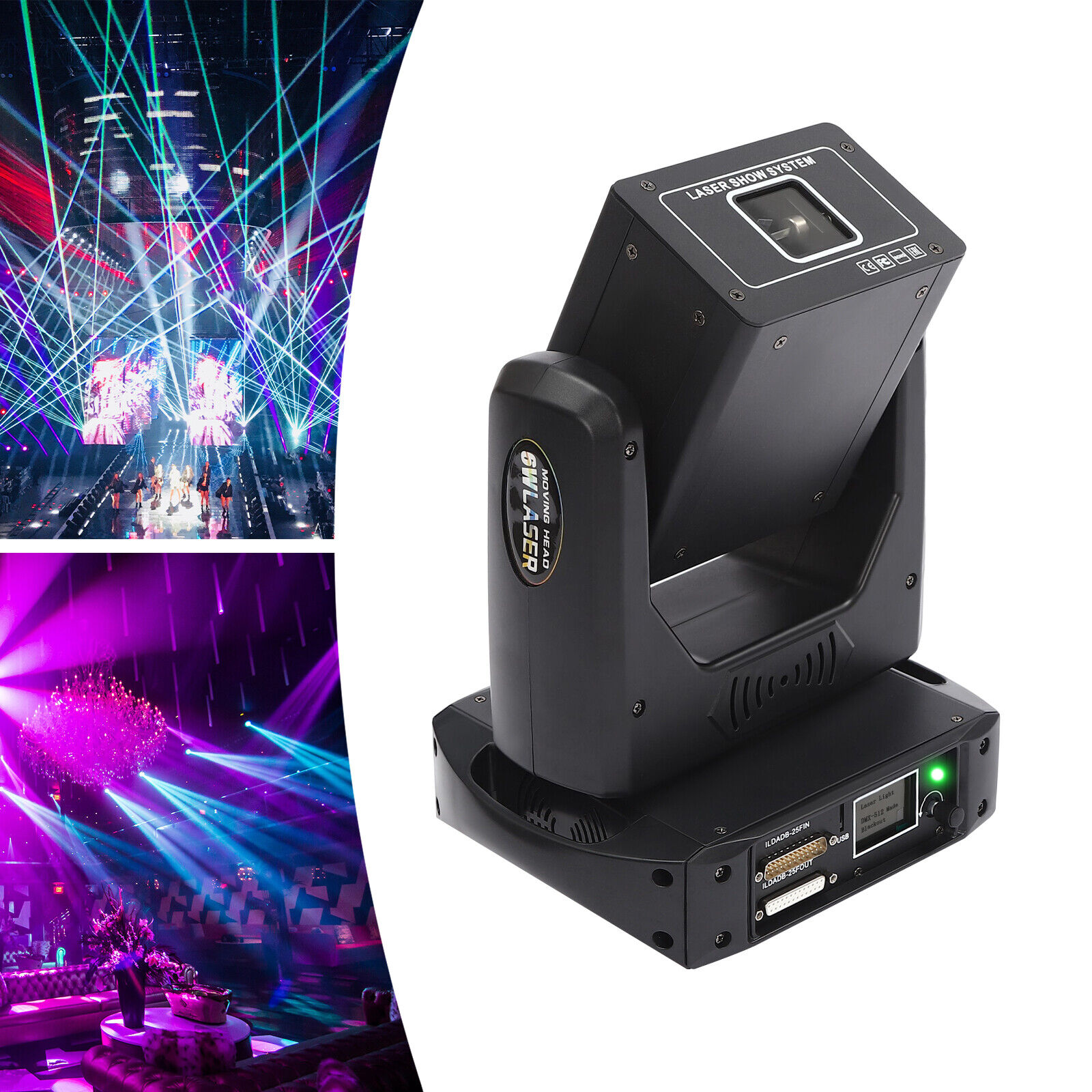 Moving Head Light DMX512 RGB DJ Lights Corded Electric Stage Lights 6W