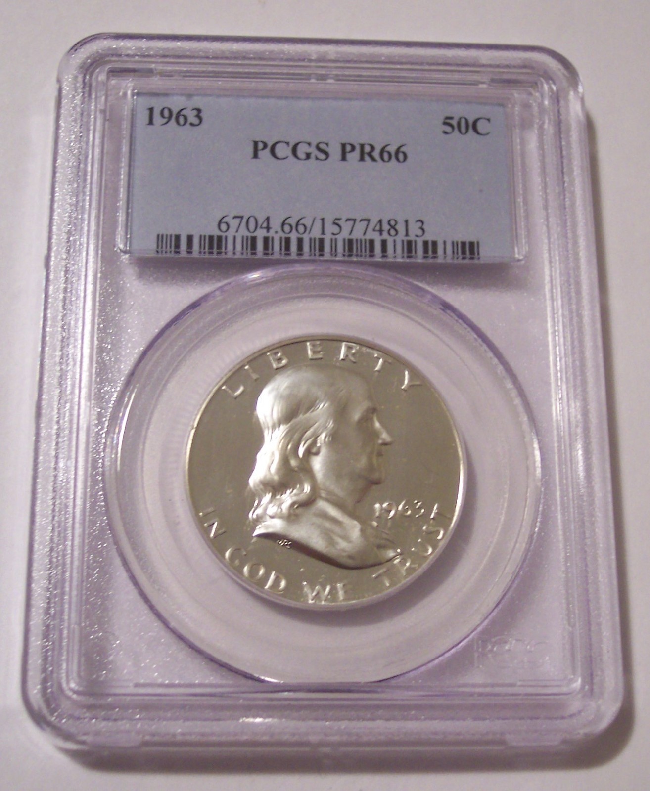 PCGS 1963 Franklin Half Dollar Proof PR66 Toning*