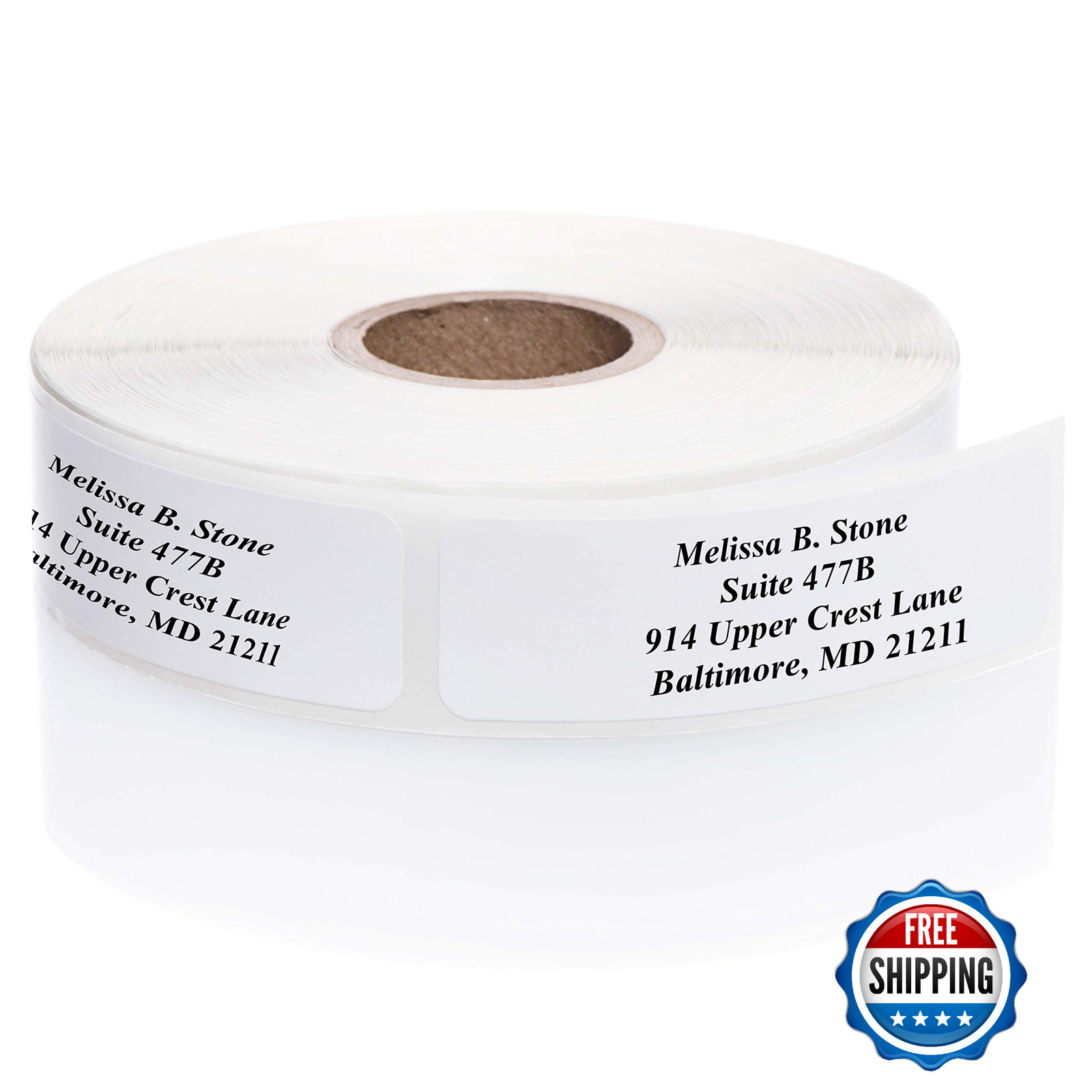 White Personalized Return Address Labels - Roll of 250 Custom Stickers