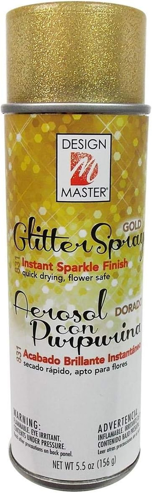 Design Master No.831 Glitter Gold Spray, 5.5 Ounces