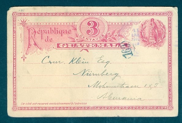 ARGENTINA 1910 3 CENTAVOS POSTAL CARD TO GERMANY