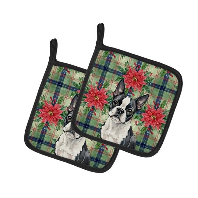 Carolines Treasures WDK8532PTHD Unisex Adult Boston Terrier Christmas Poinset...