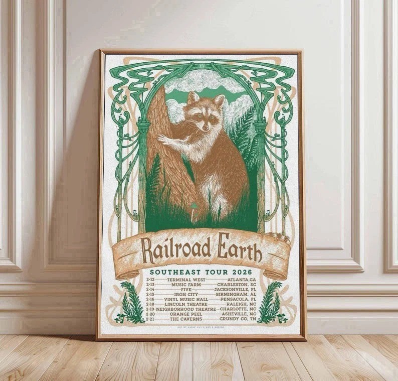 HOT!!! Railroad Earth Poster Southeast Tour Feb 13 2026 Atlanta, GA