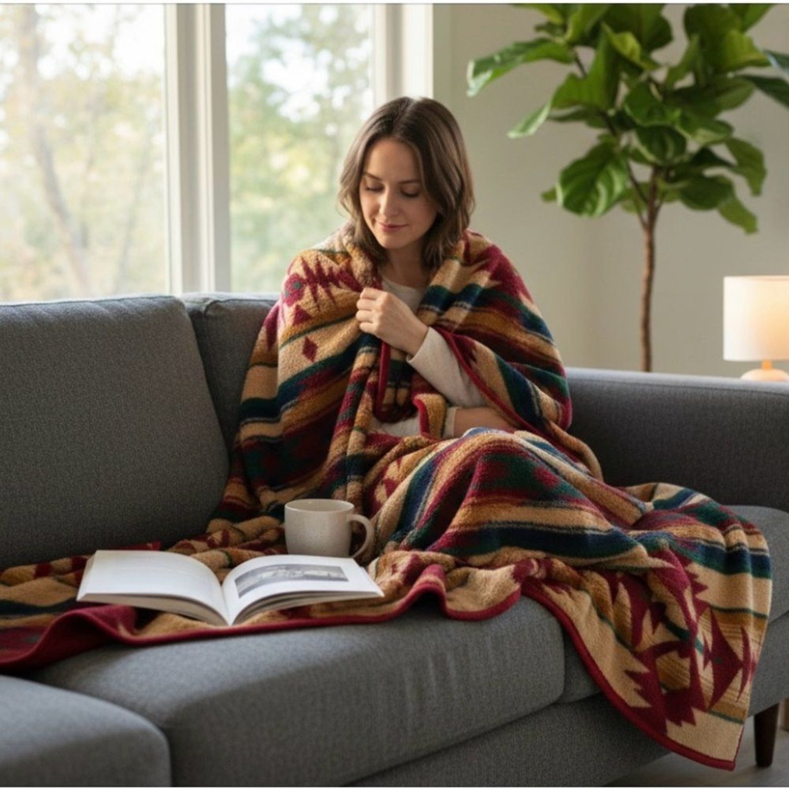 Vintage Biederlack Southwest Navajo Throw USA