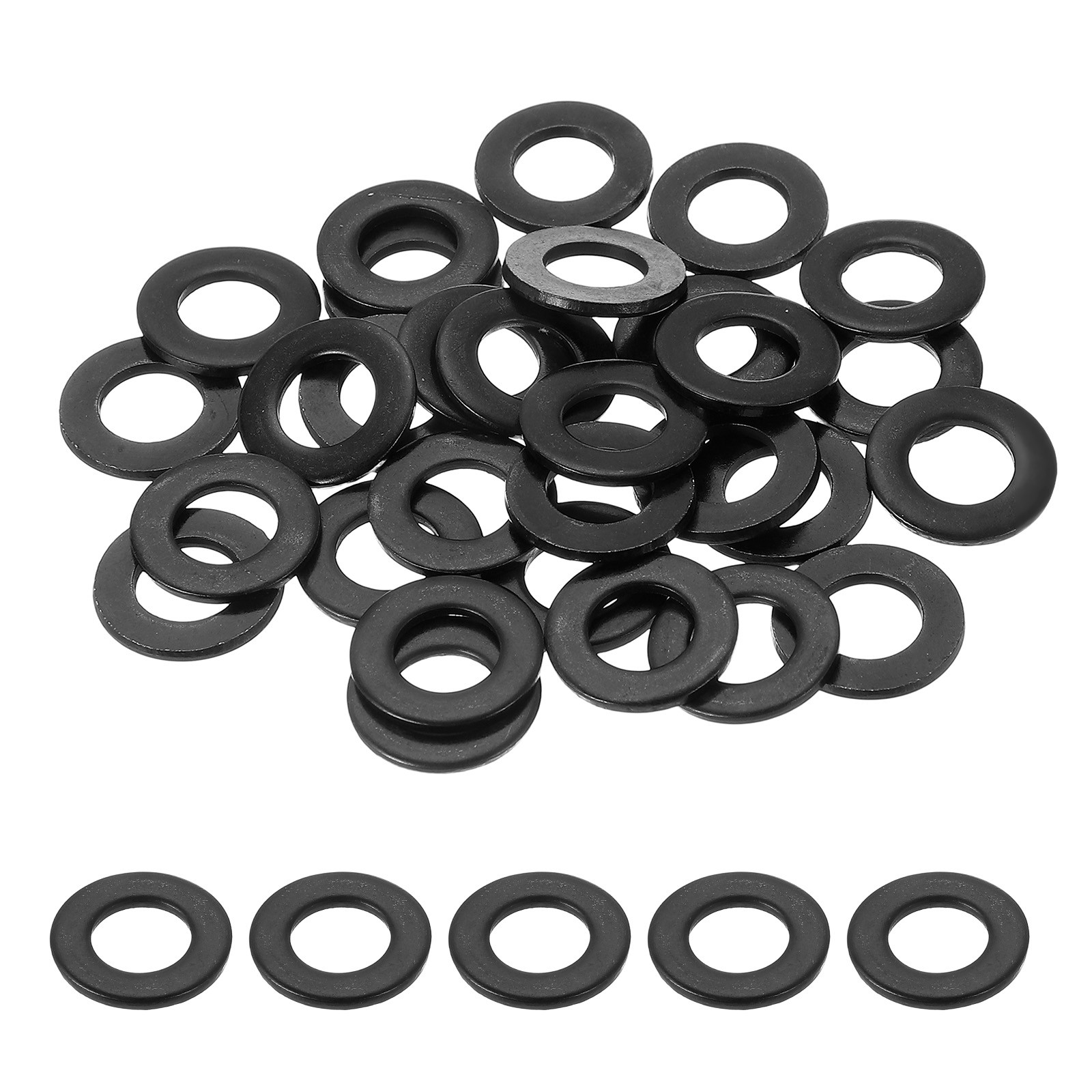 30 Pcs Flat Washer for Screws Metal Washer 10mm ID x 20mm OD x 2mm Thick Black