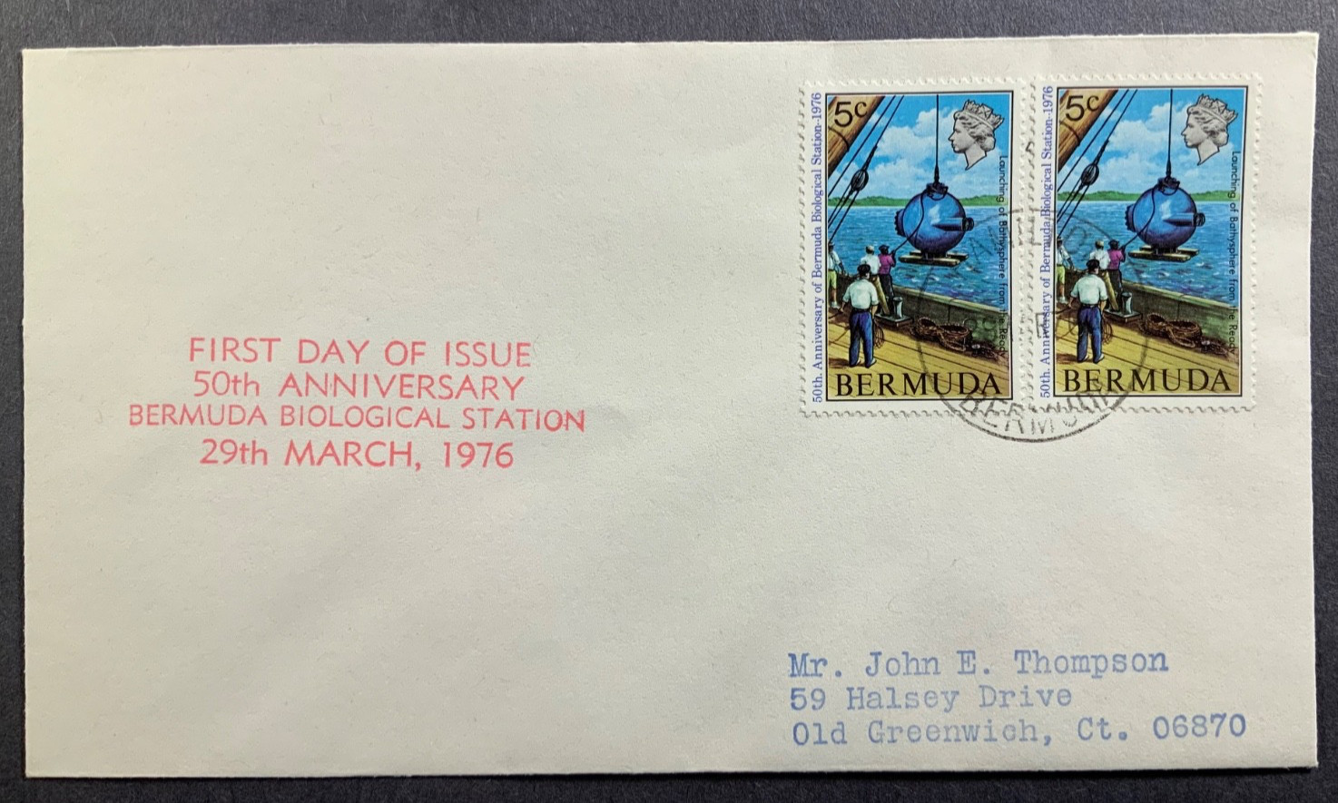 Bermuda 1976 Biological Station First Day of Issue. FDC
